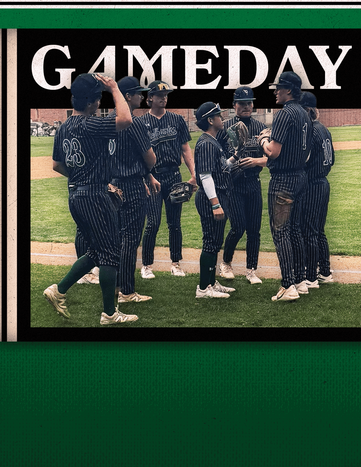 A group of baseball players standing on a field. Description generated by AI