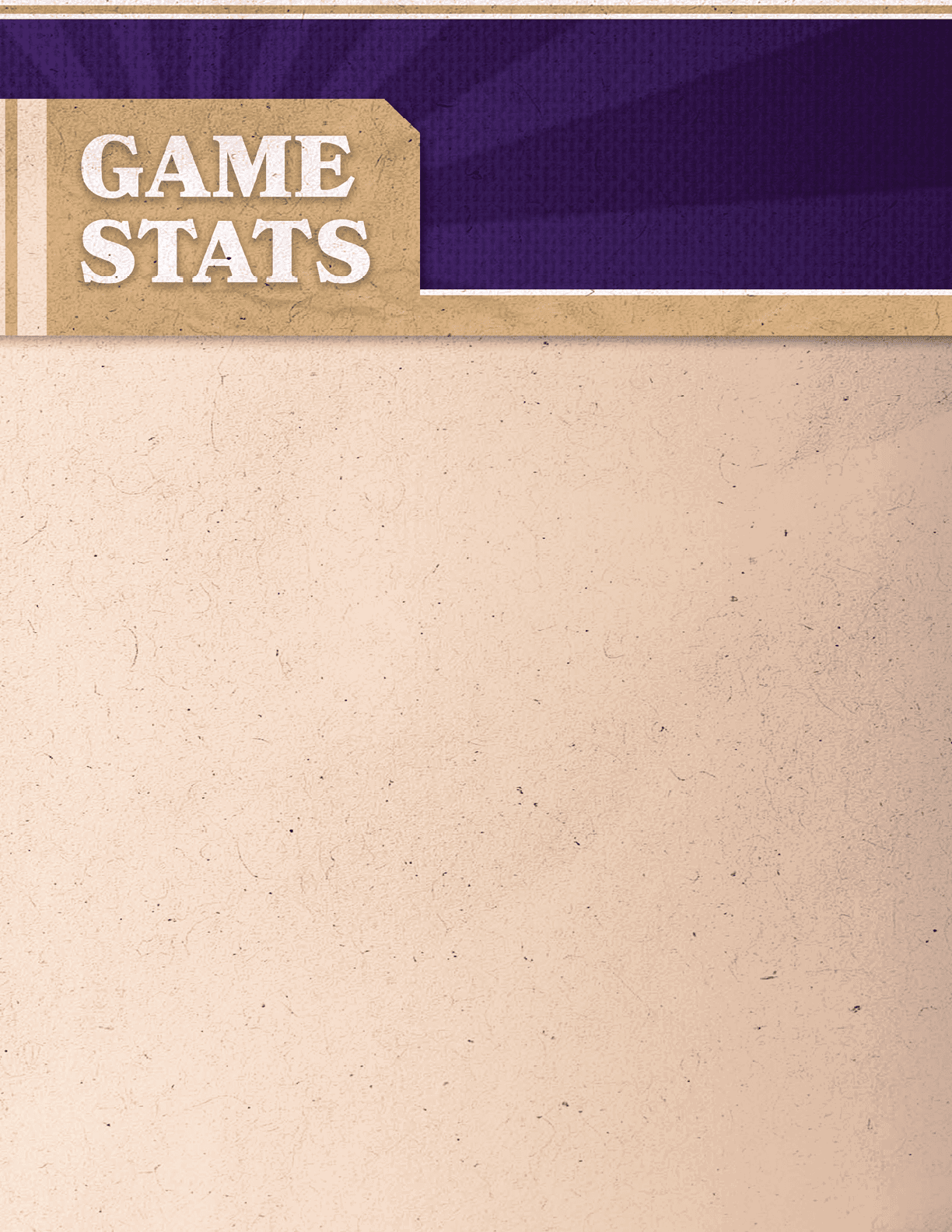 A blank piece of paper with the words “Game Stats" written on it. AI generated content
