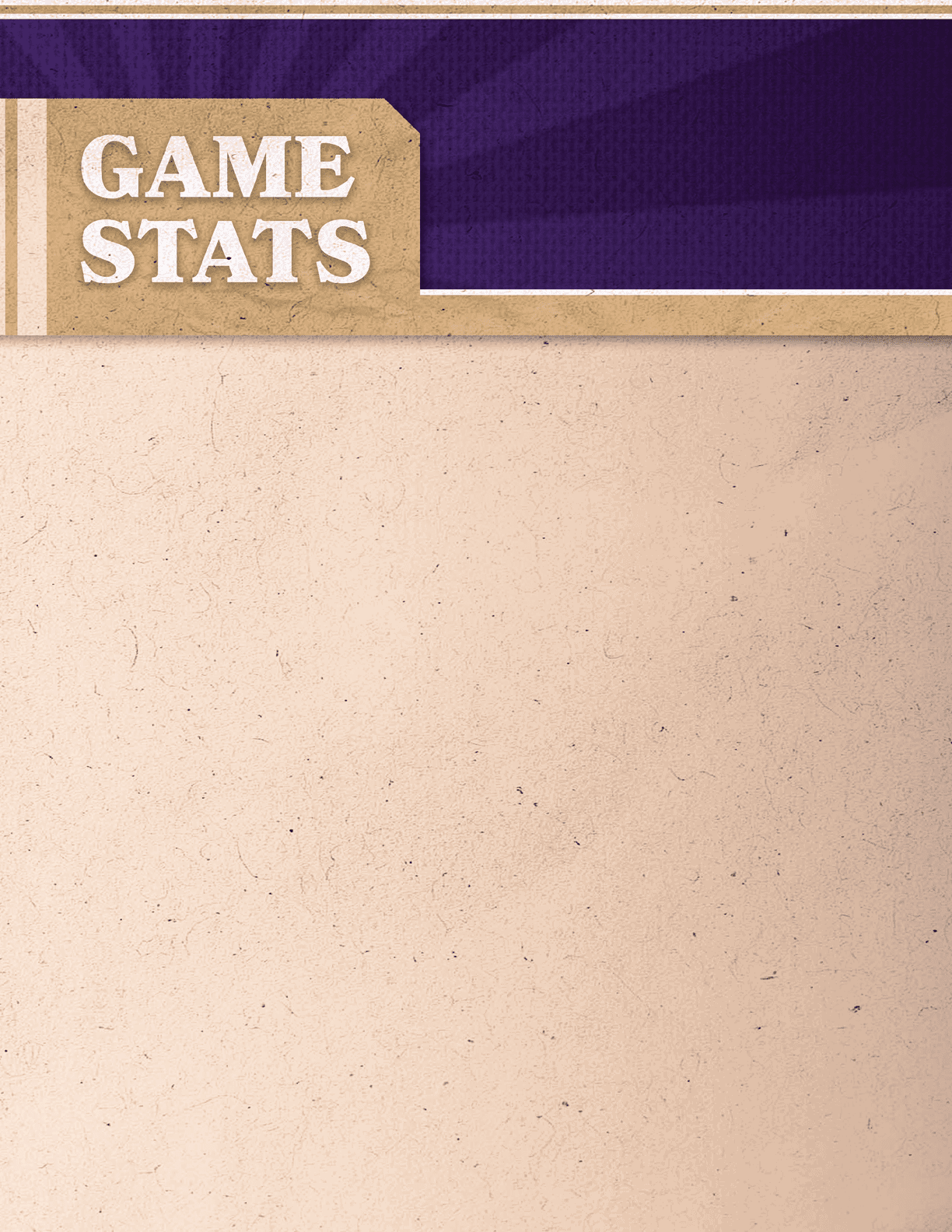 A blank piece of paper with the words “Game Stats" written on it. AI generated content