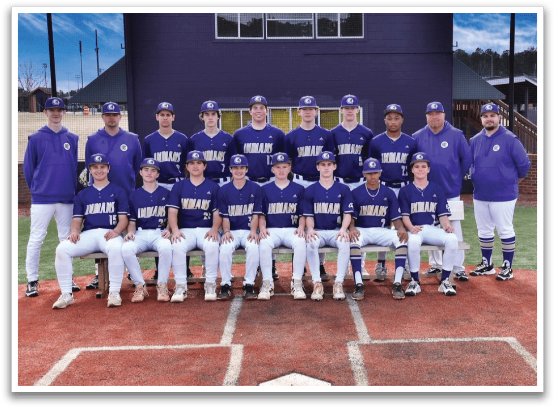 Baseball team posing for a picture on the field. AI generated content