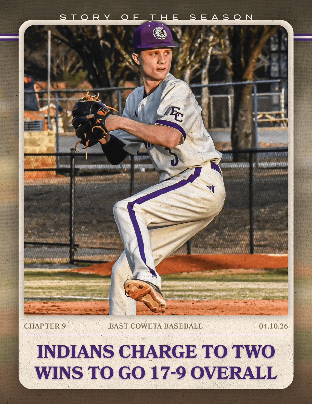 A baseball player is shown swinging a bat, with a catcher behind him. The image is described as a “Story of the Season" advertisement. AI generated content
