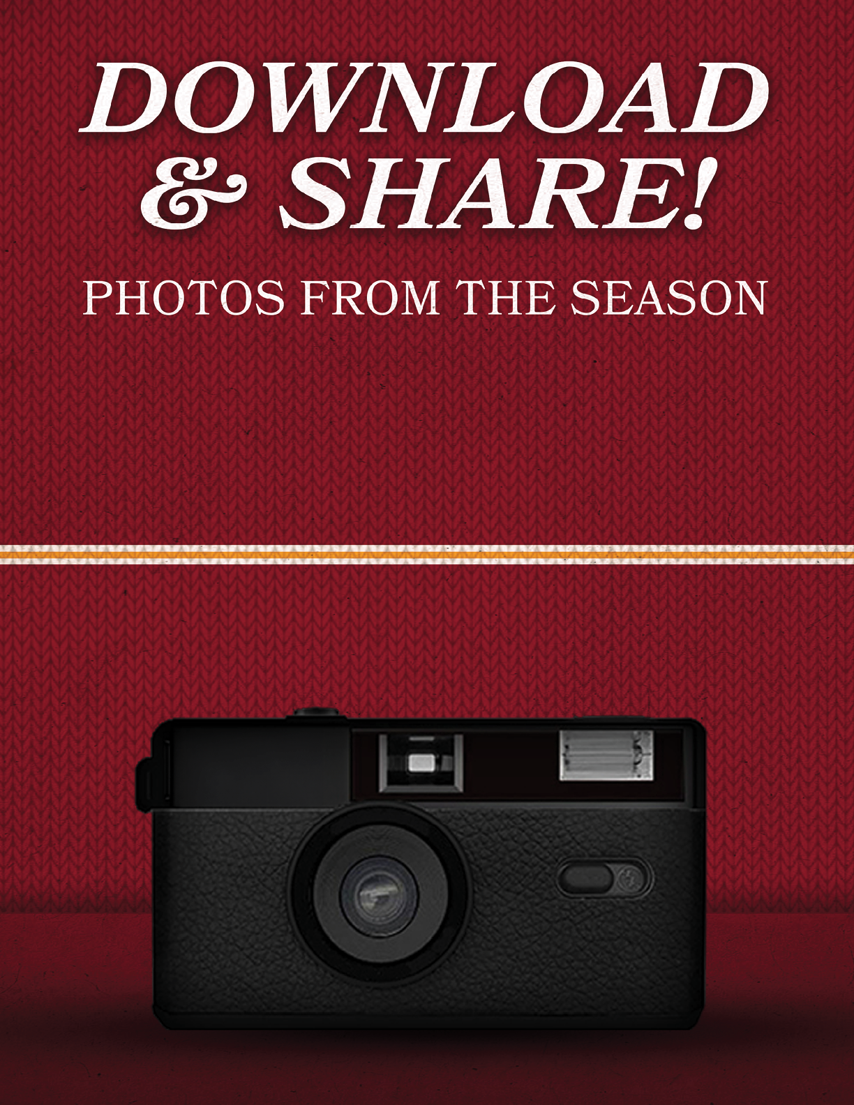 A black camera is displayed on a red background. AI generated content