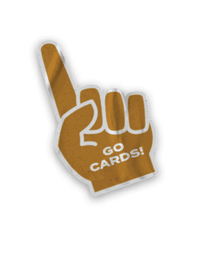 A collection of stickers featuring a baseball player, a fan, a baseball glove, a baseball bat, a fan holding up a sign, and a fan holding up a card. AI generated content