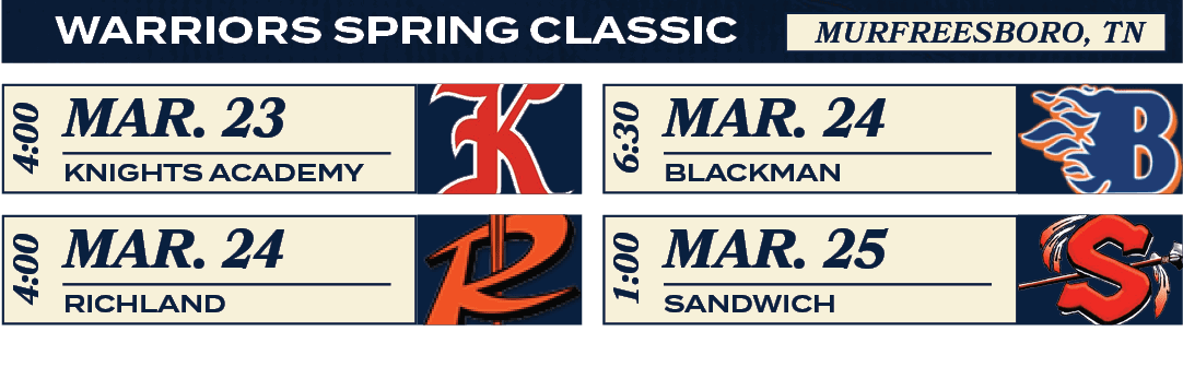  Murfreesboro, TN,WARRIORs SPRING CLASSI