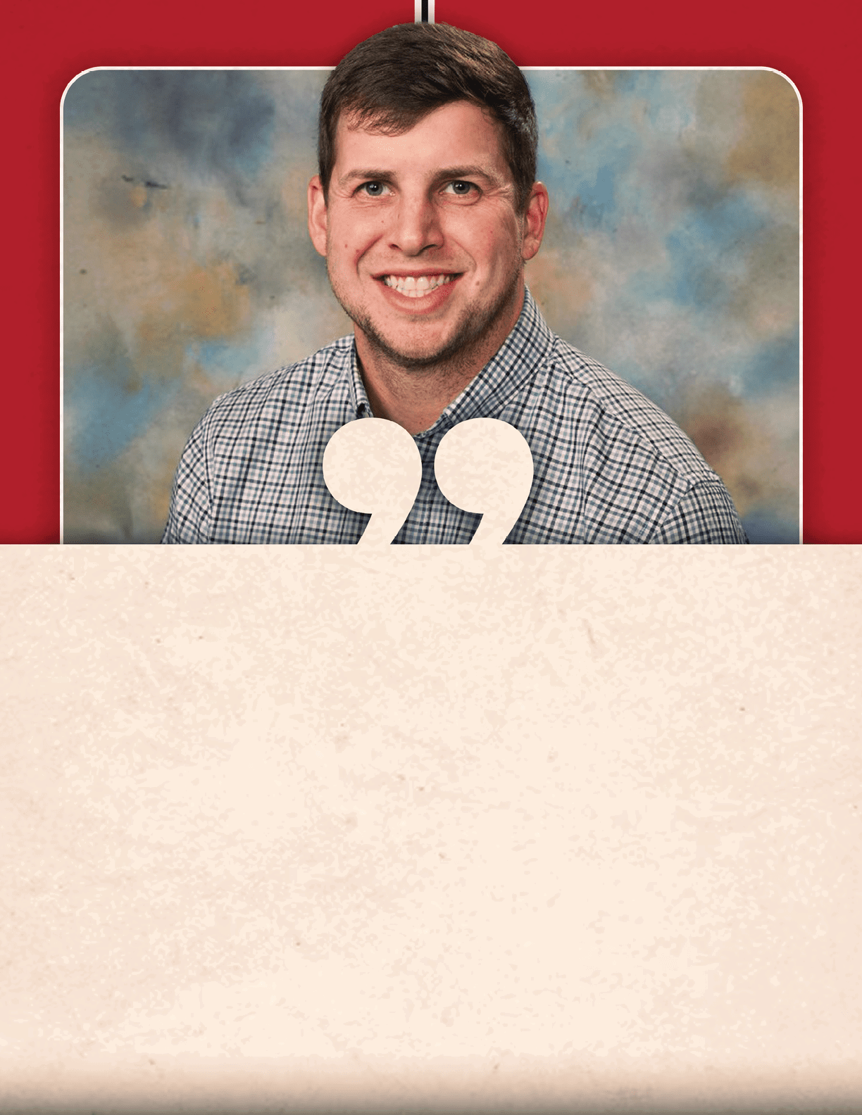 A man is smiling in a picture with a caption that says “I'm smiling because I'm happy." AI generated content