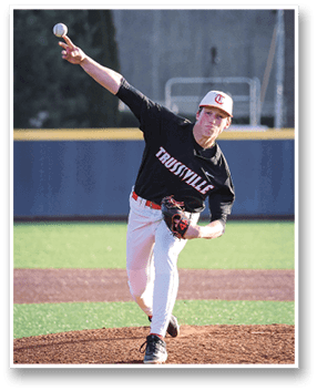 A baseball player in a black shirt and white pants is pitching a ball. AI generated content