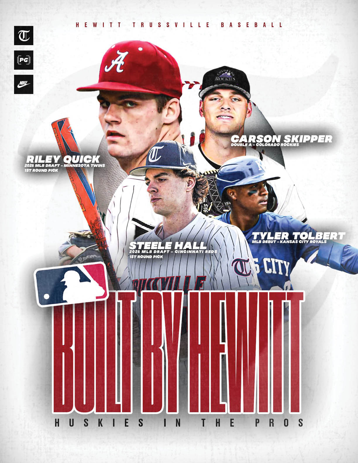 Baseball players featured in a poster advertisement. AI generated content