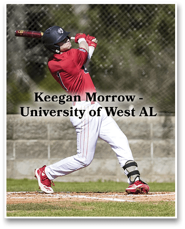 A baseball player in a red shirt and white pants is swinging a bat at a ball. AI generated content