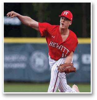 A baseball player in a red jersey is pitching a ball. AI generated content