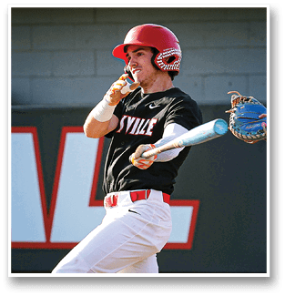A baseball player in a black shirt and red hat is holding a bat and getting ready to swing. AI generated content