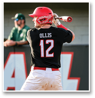 A baseball player in a black shirt and red helmet is swinging a bat. AI generated content