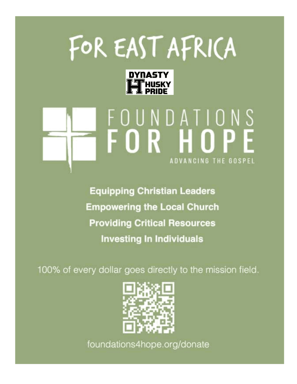 A green poster advertising a charity event for East Africa. AI generated content