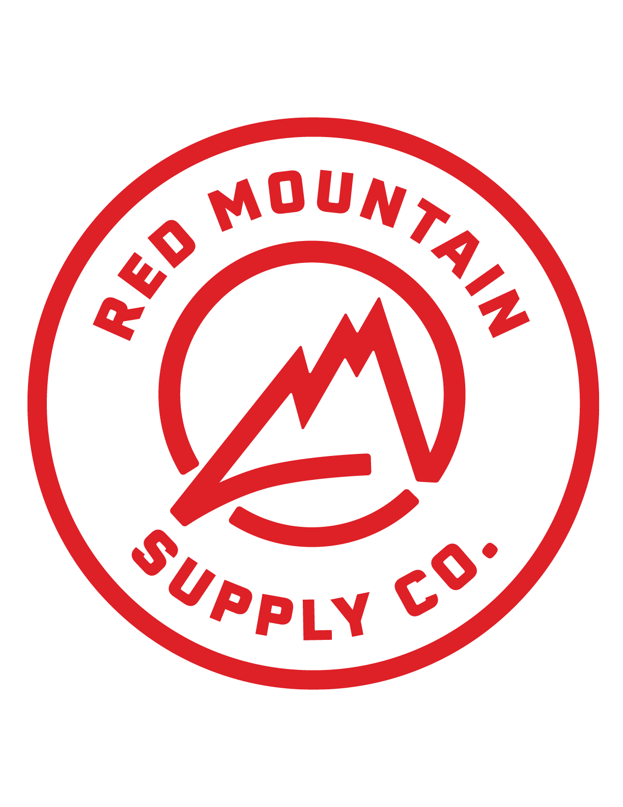 A red mountain supply logo with a mountain on it. AI generated content