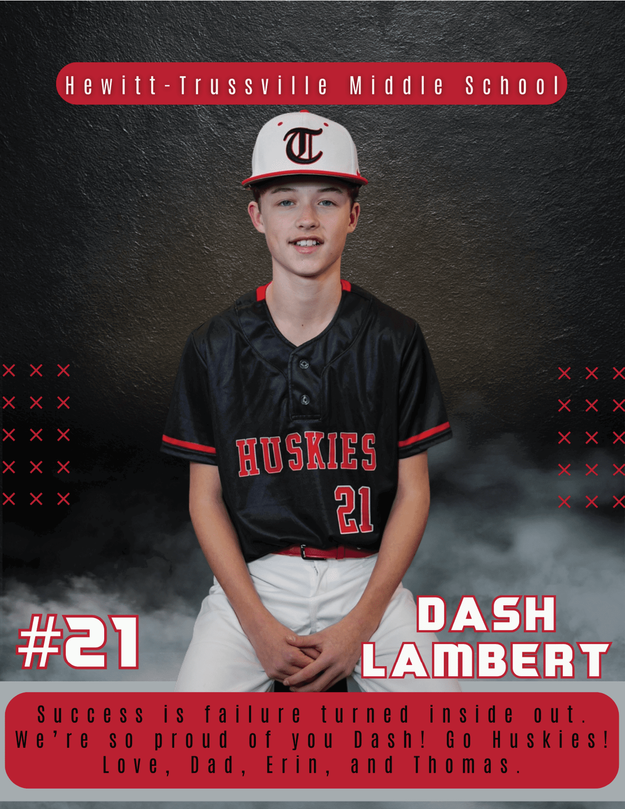 A young man wearing a baseball uniform with the number 21 on the back. AI generated content