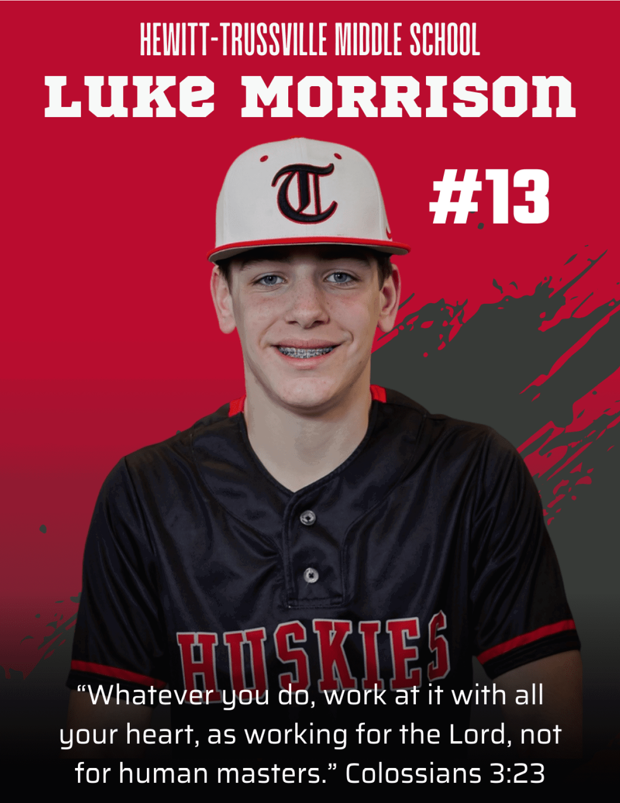 A baseball player wearing a black and red jersey with the number 13 on it. AI generated content