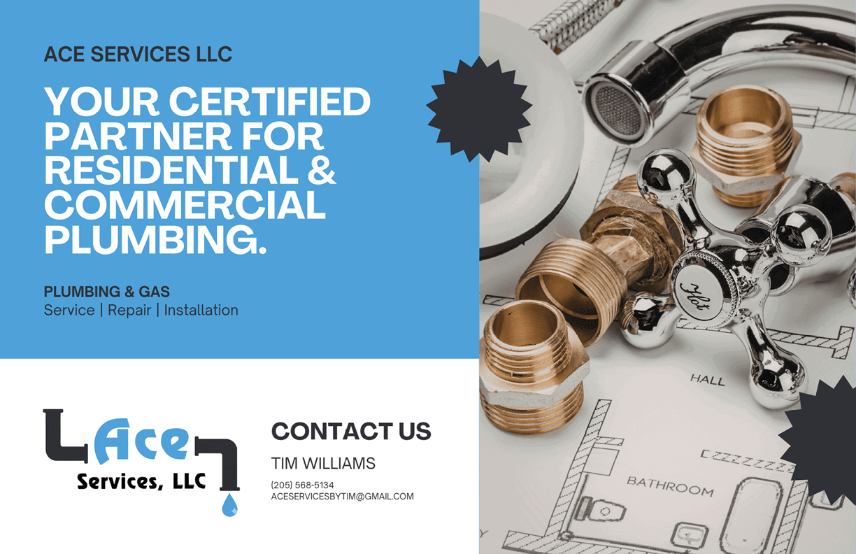Ace Services LLC offers plumbing and gas installation services. AI generated content