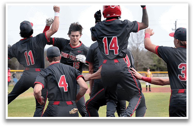 Baseball players celebrating on the field. AI generated content