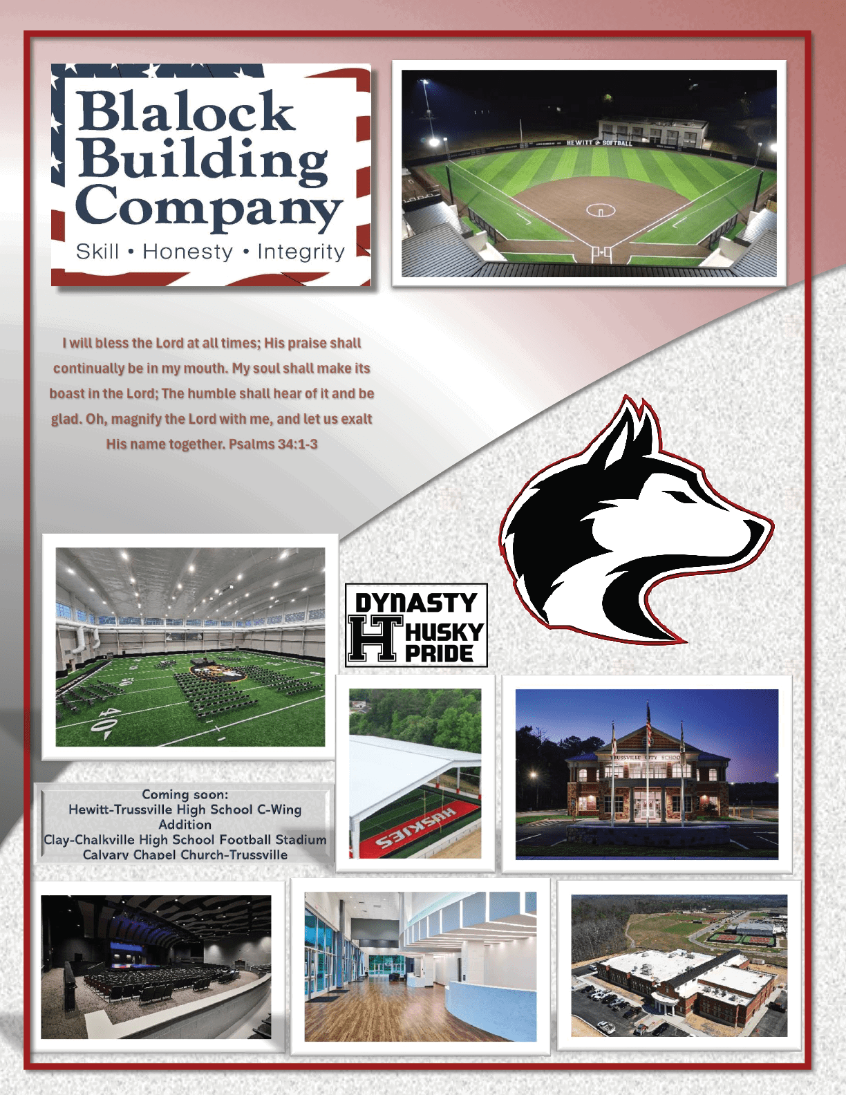 A flyer for a building company with a picture of a dog on it. AI generated content