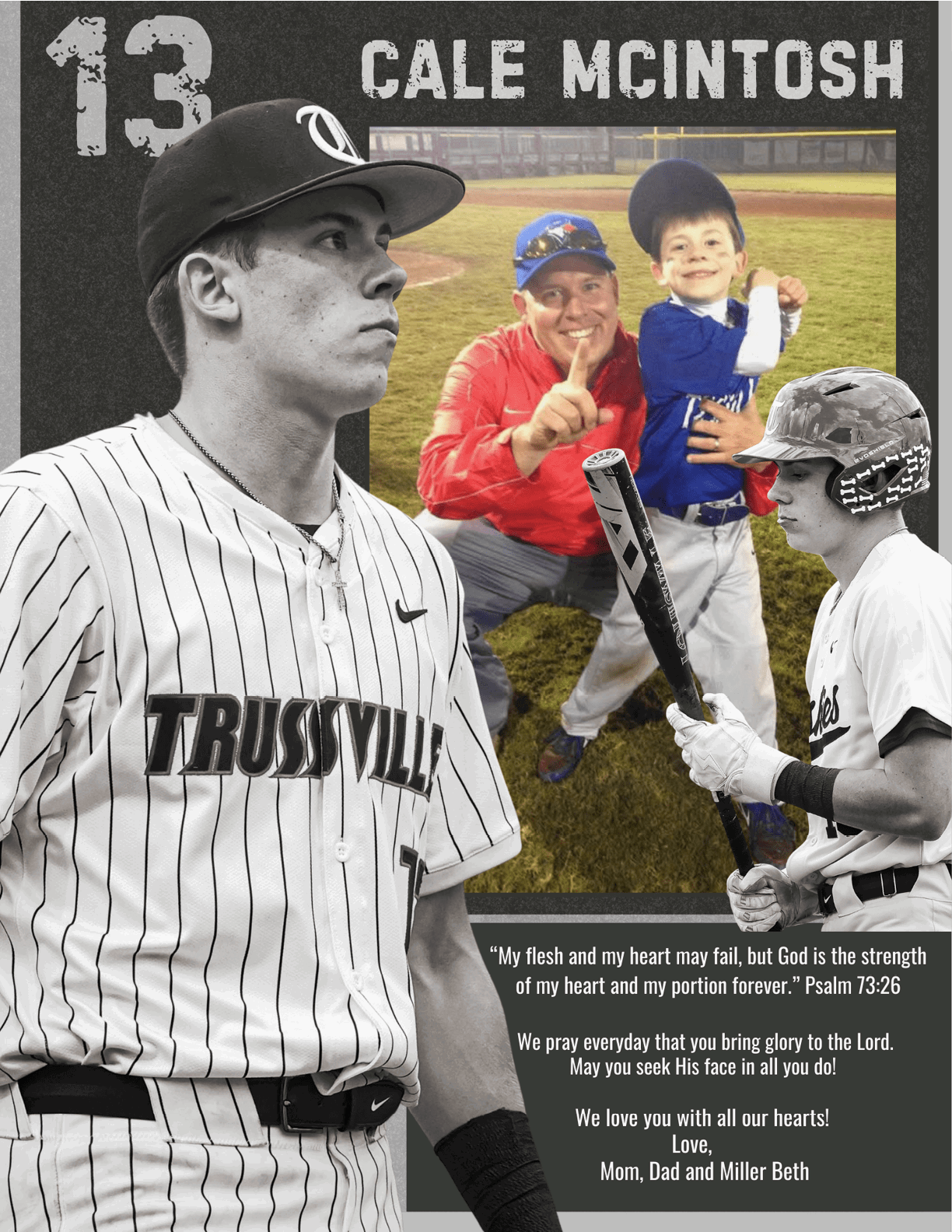 A baseball player and a young boy are shown in a photo. The boy is holding a baseball bat. AI generated content