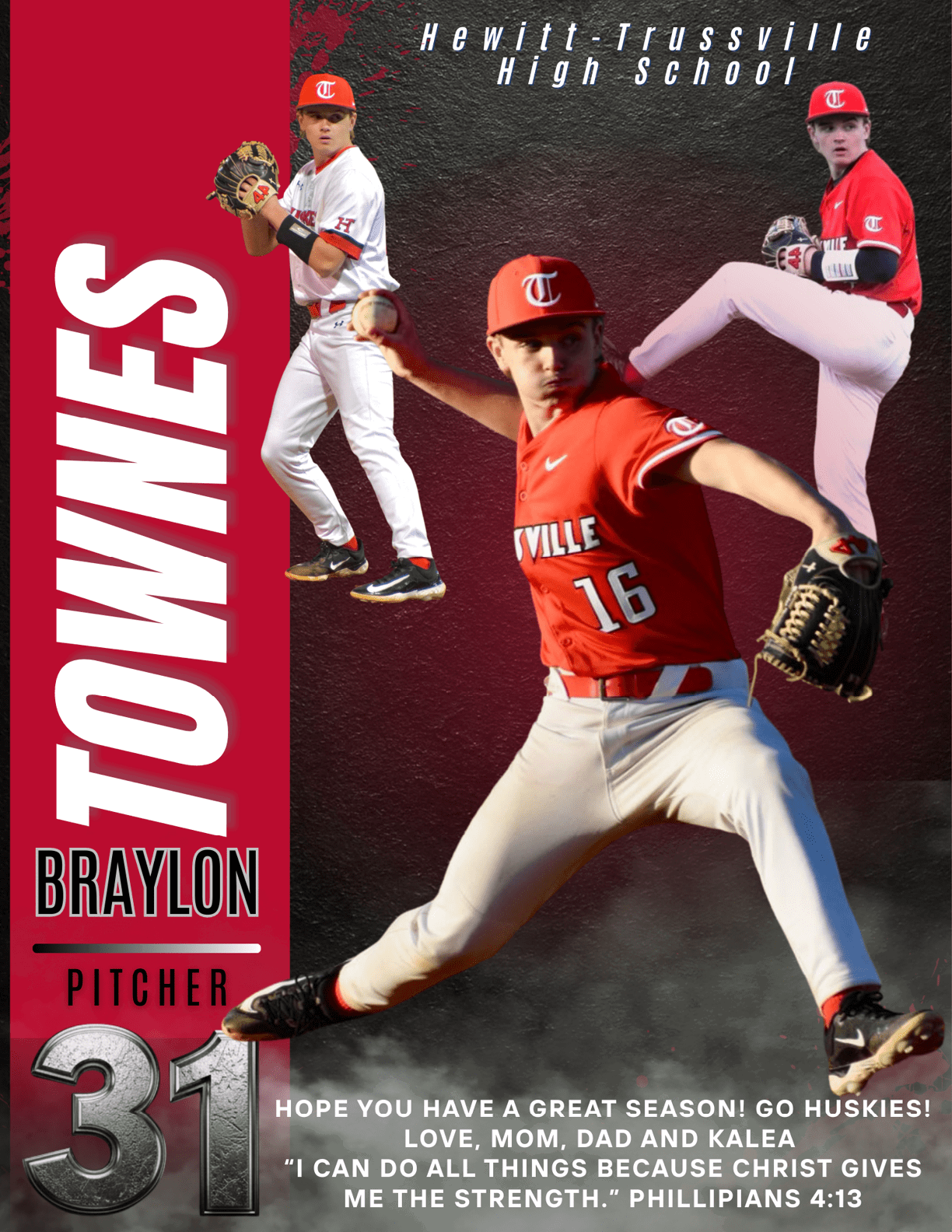 A baseball player wearing a red jersey with the number 16 on it. AI generated content