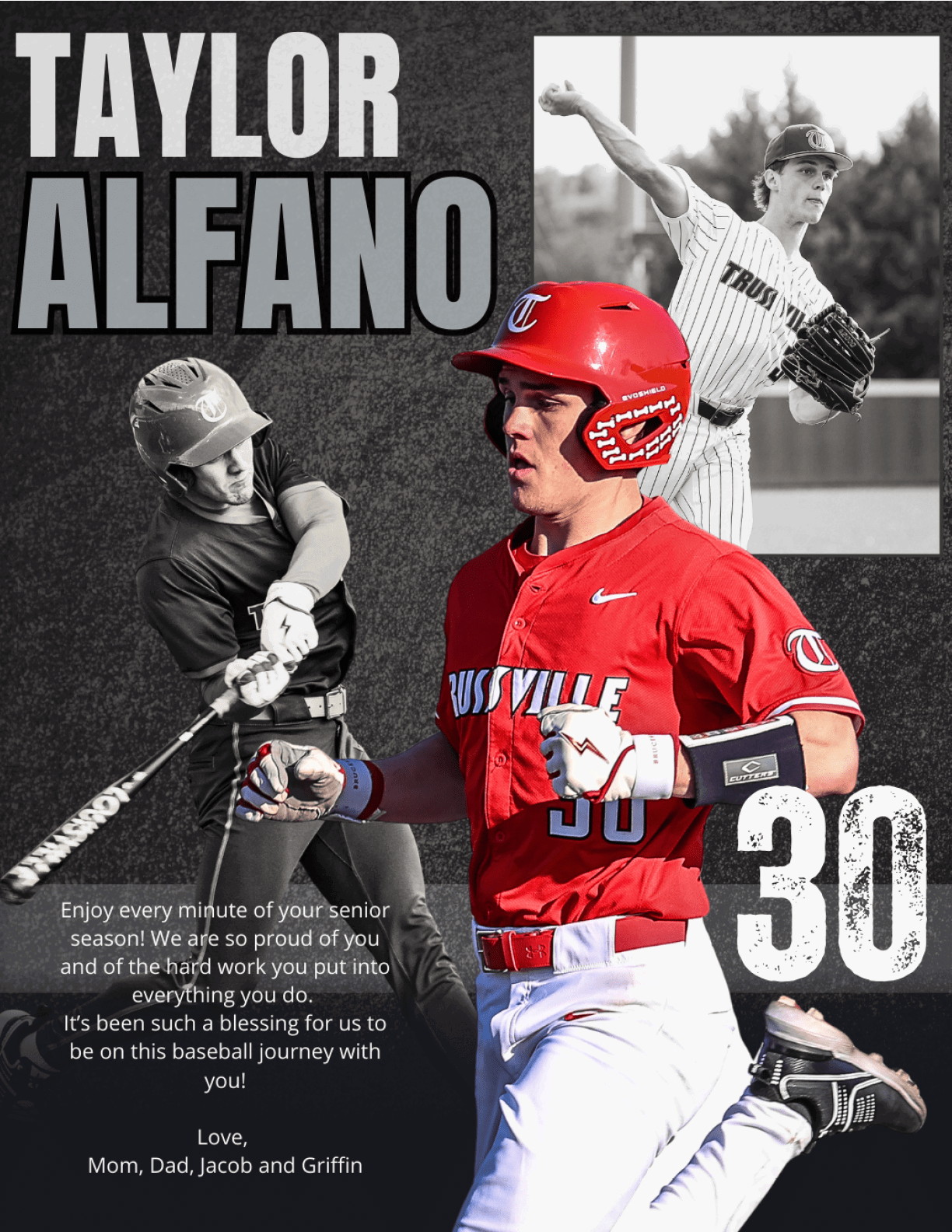 A baseball player wearing a red jersey with the number 30 on it. AI generated content