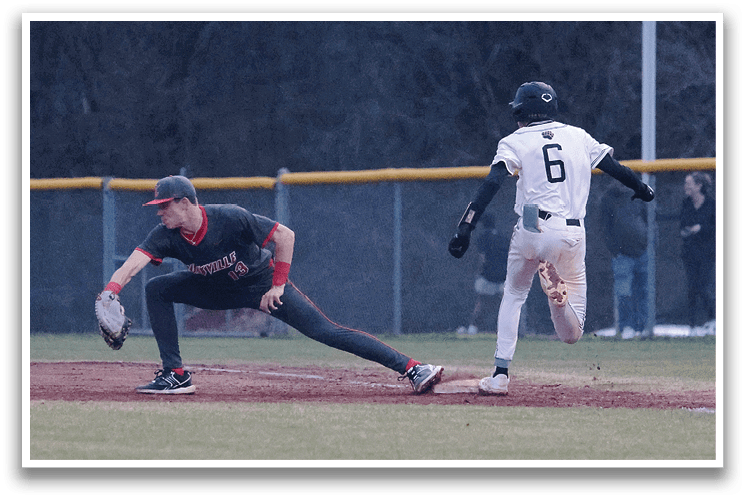 A baseball player slides into home base while another player tries to catch the ball. AI generated content
