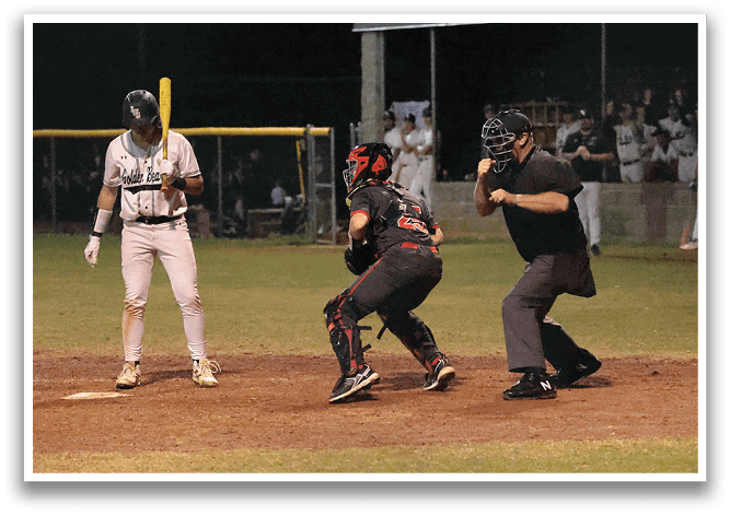 A baseball game is in progress with a batter, catcher, and umpire on the field. The batter is holding a bat and preparing to swing at the ball. The catcher is wearing a baseball glove and is ready to catch the ball. The umpire is standing behind the catcher, closely observing the play. AI generated content