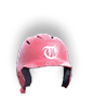 A man wearing a red helmet with a white T on it. AI generated content