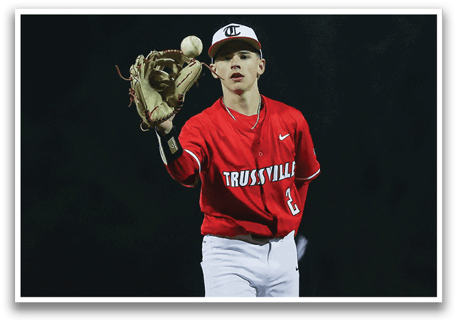 A baseball player in a red shirt and white pants is holding a baseball glove, ready to catch the ball. AI generated content