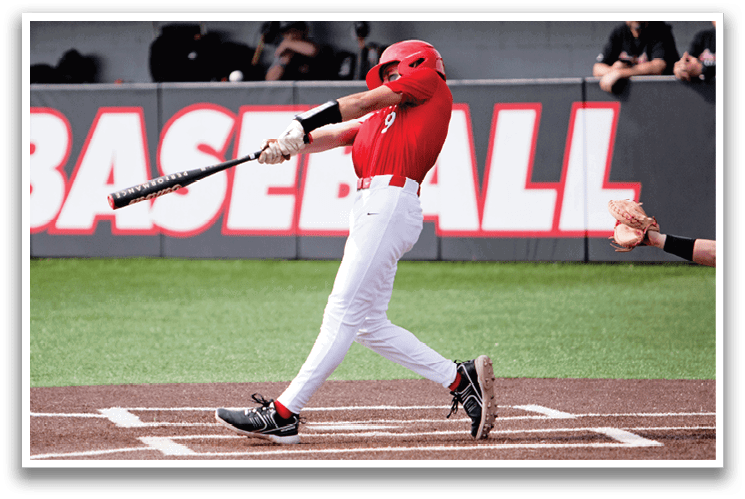 A baseball player is swinging a bat at a ball. AI generated content