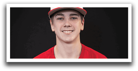 A young man wearing a red baseball jersey with the word “Trussville" on the front. AI generated content
