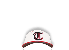 A close-up of a person wearing a white and red baseball cap. AI generated content