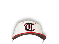 A man wearing a white and red baseball cap. AI generated content