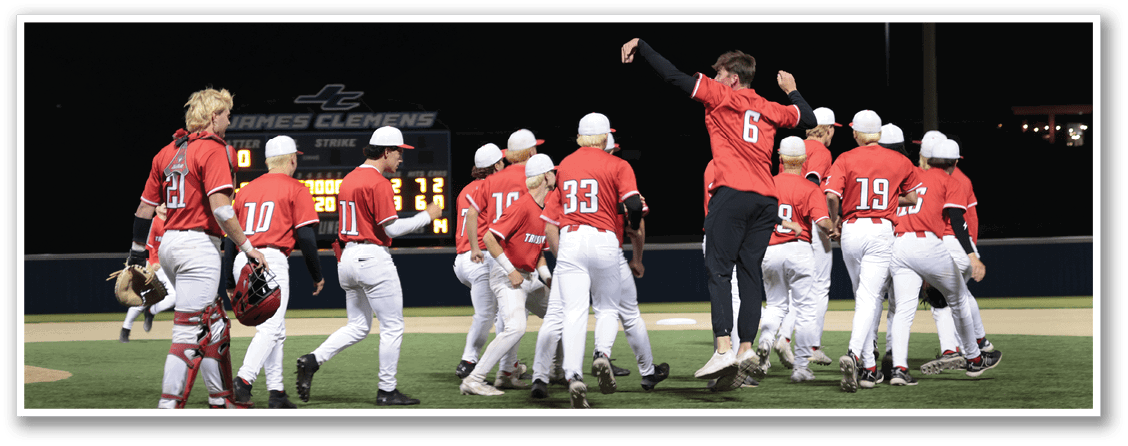 A group of baseball players celebrating a win on the field. AI generated content