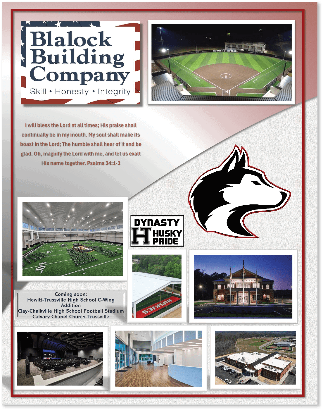 A brochure for a building company with a picture of a dog on it. AI generated content