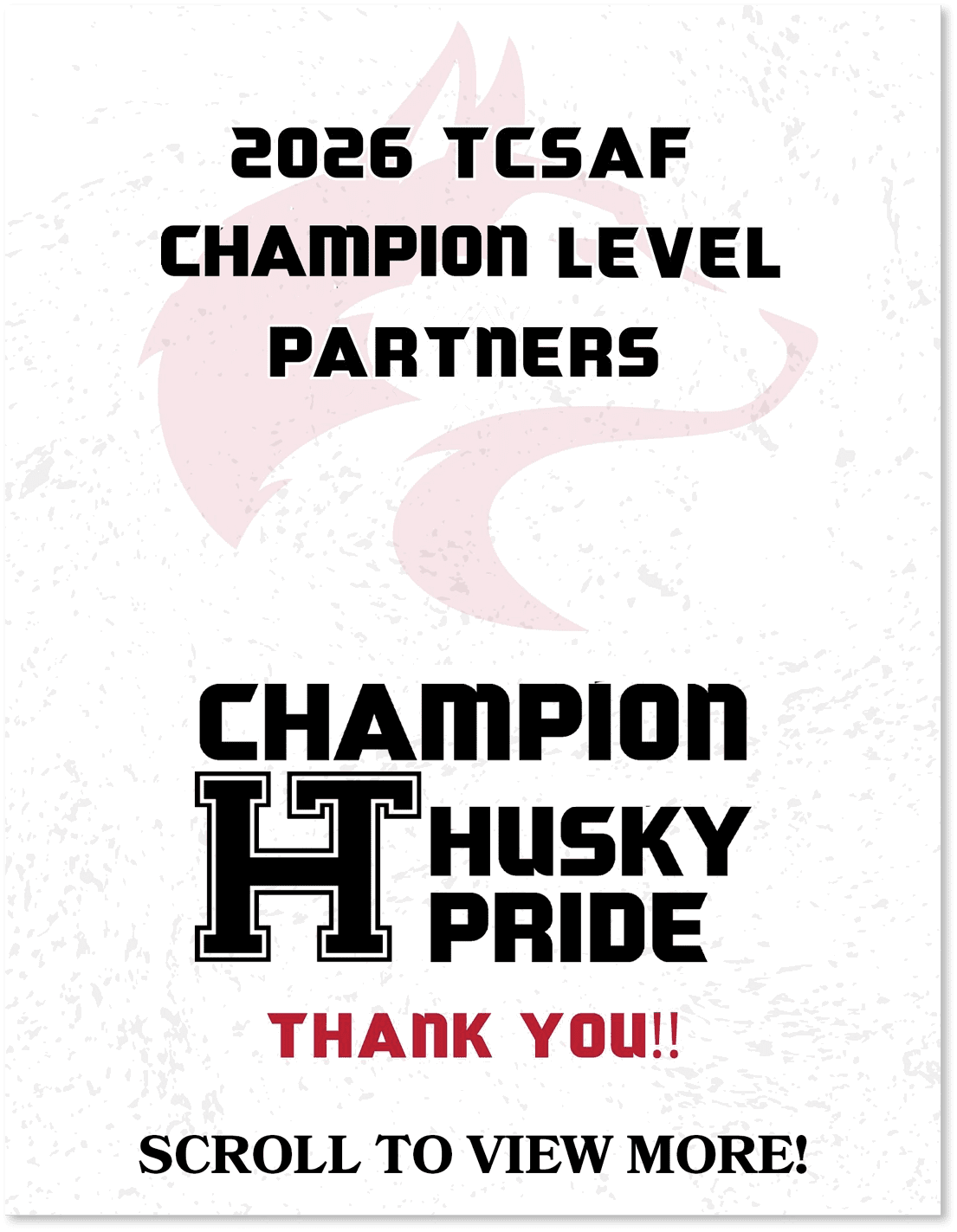 A poster advertising Champion Huskies Proud. AI generated content