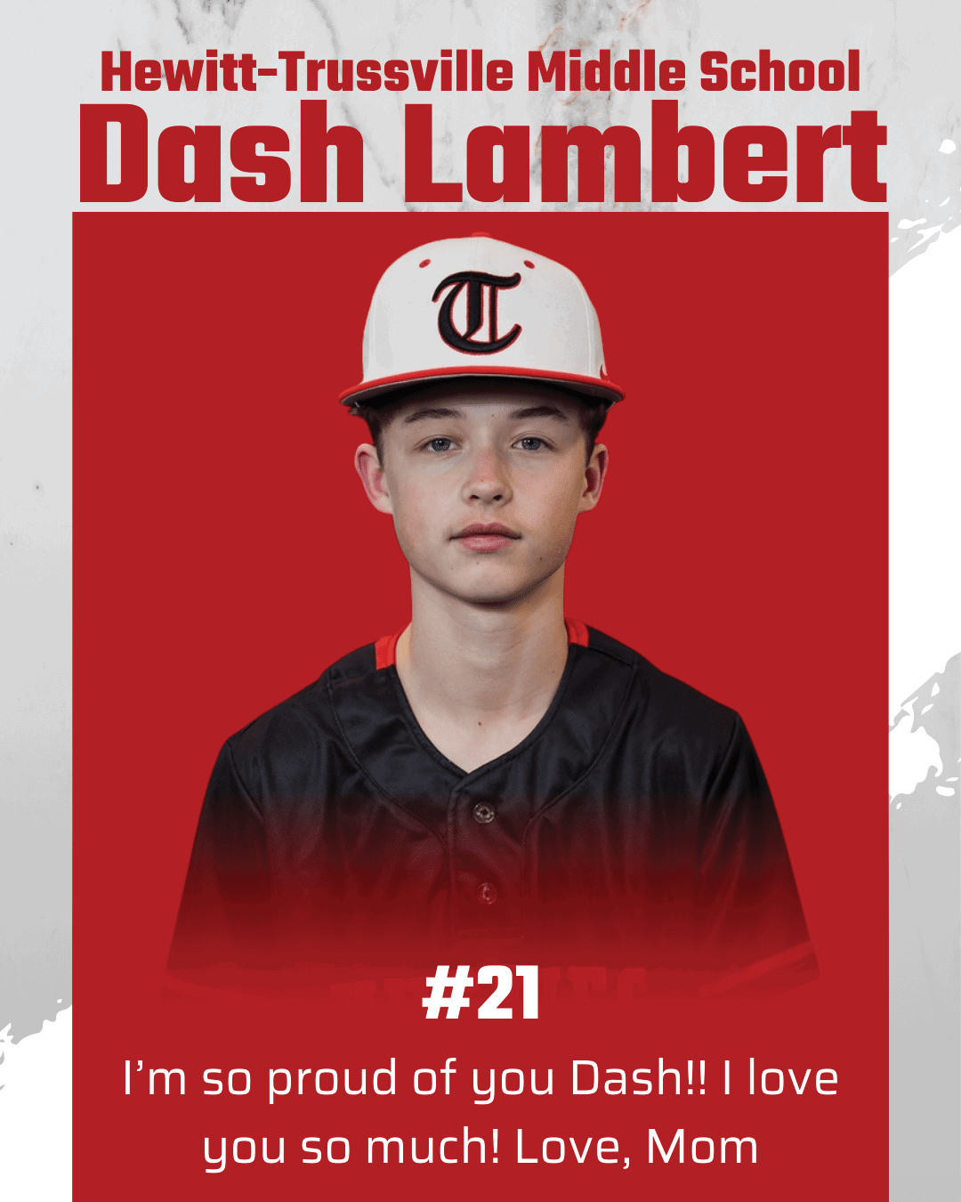 A boy wearing a baseball uniform with the number 21 on the back. AI generated content