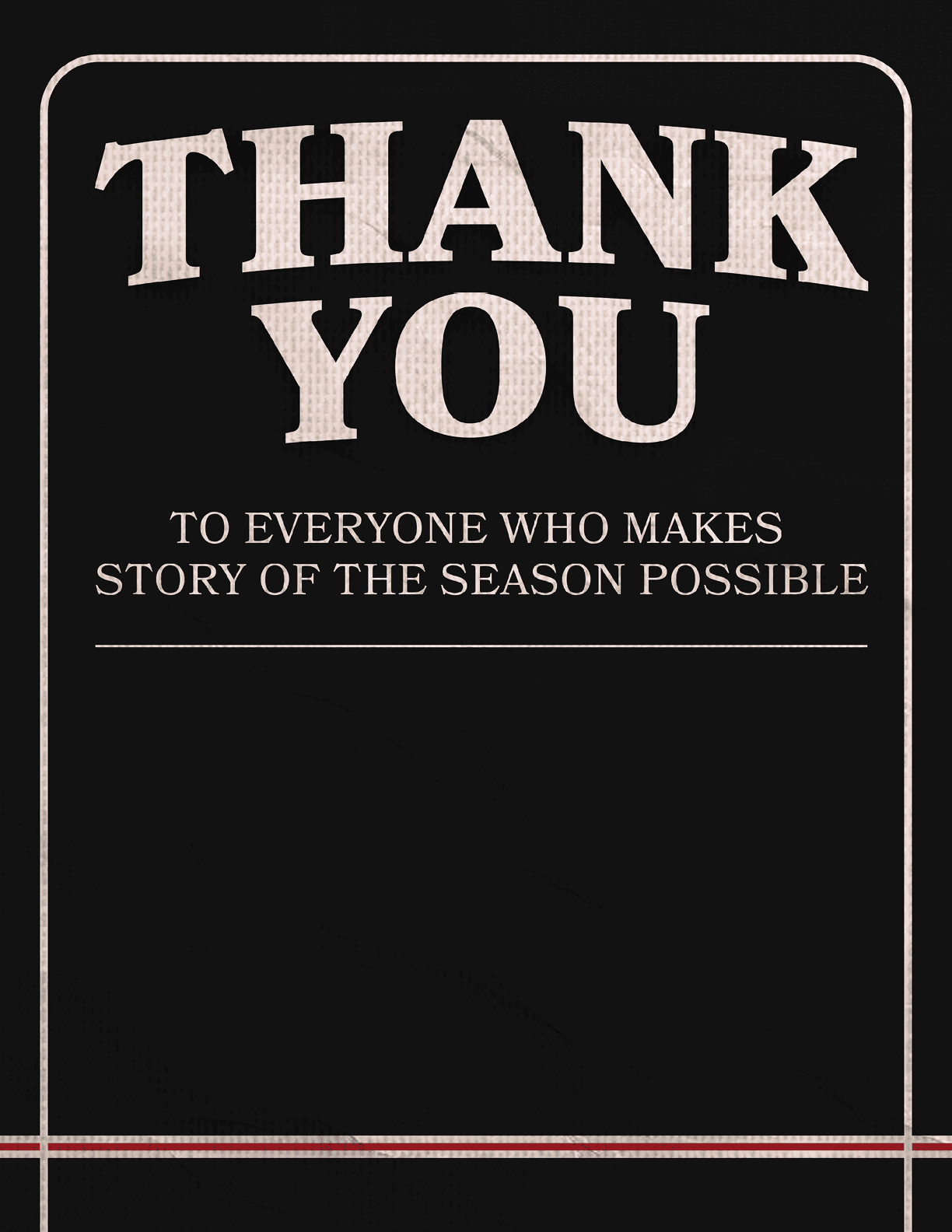 A black and white sign with red writing that says “Thank You" on it. AI generated content