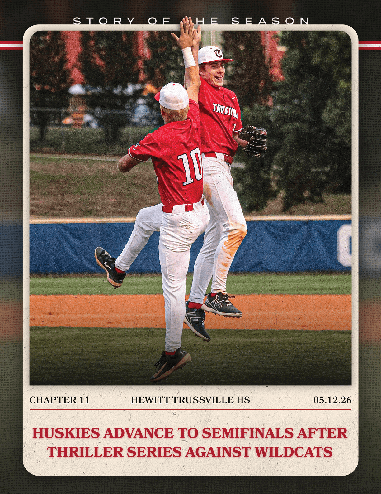 Two baseball players celebrating a win. AI generated content