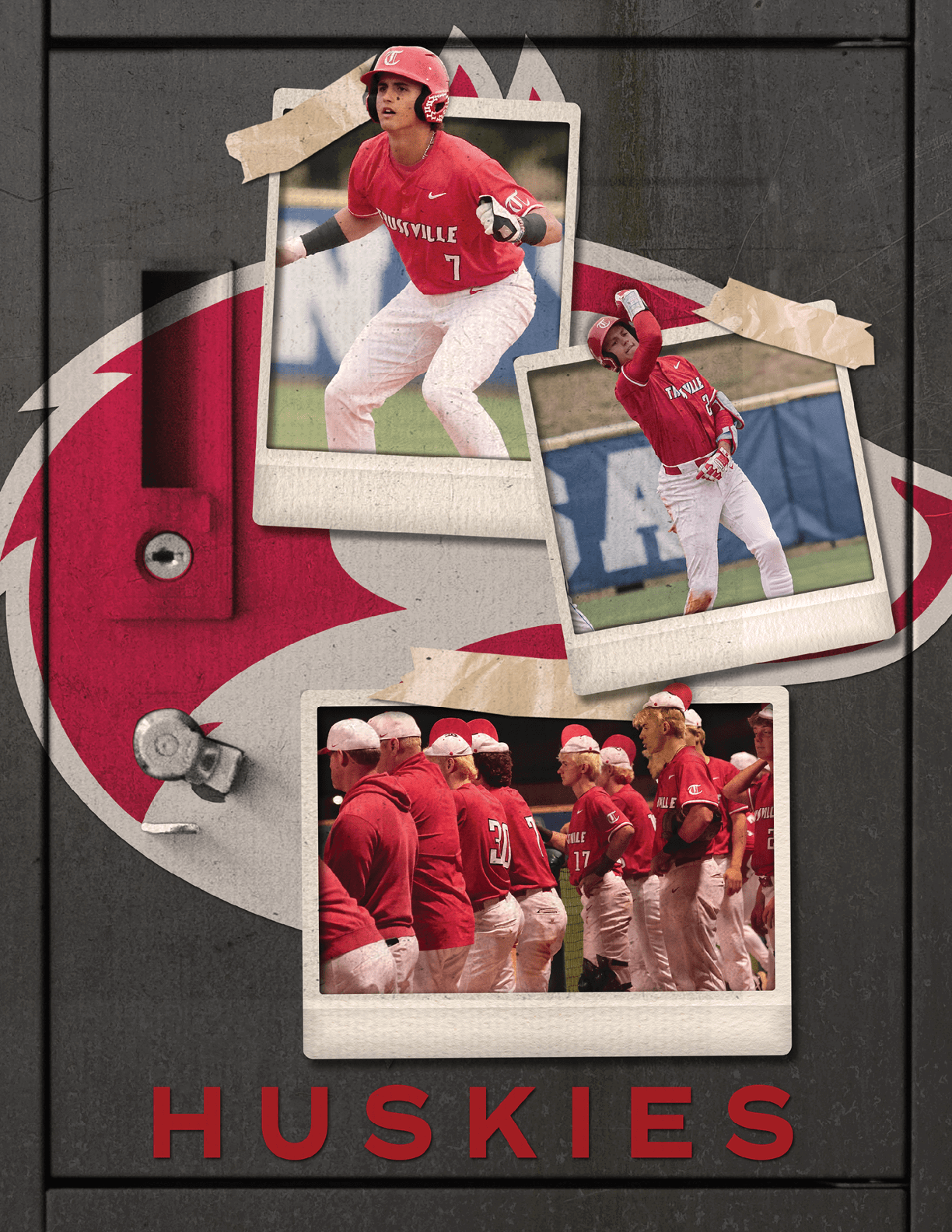 A group of baseball players in red and white uniforms. AI generated content
