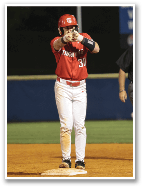 A baseball player is pointing at the umpire while standing on the field. AI generated content