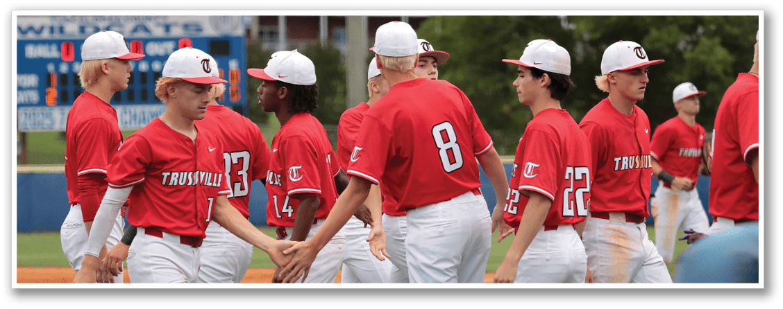 A group of baseball players wearing red shirts and white pants are walking on a field. AI generated content