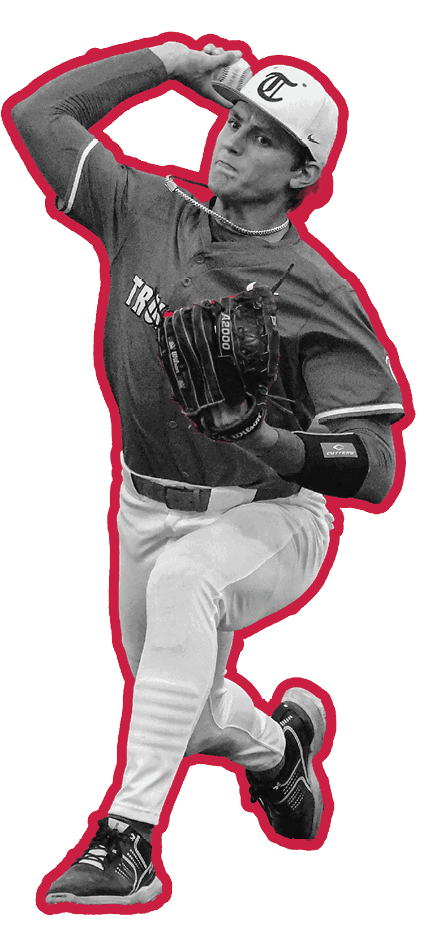 A baseball player in a red and white uniform is throwing a ball. AI generated content