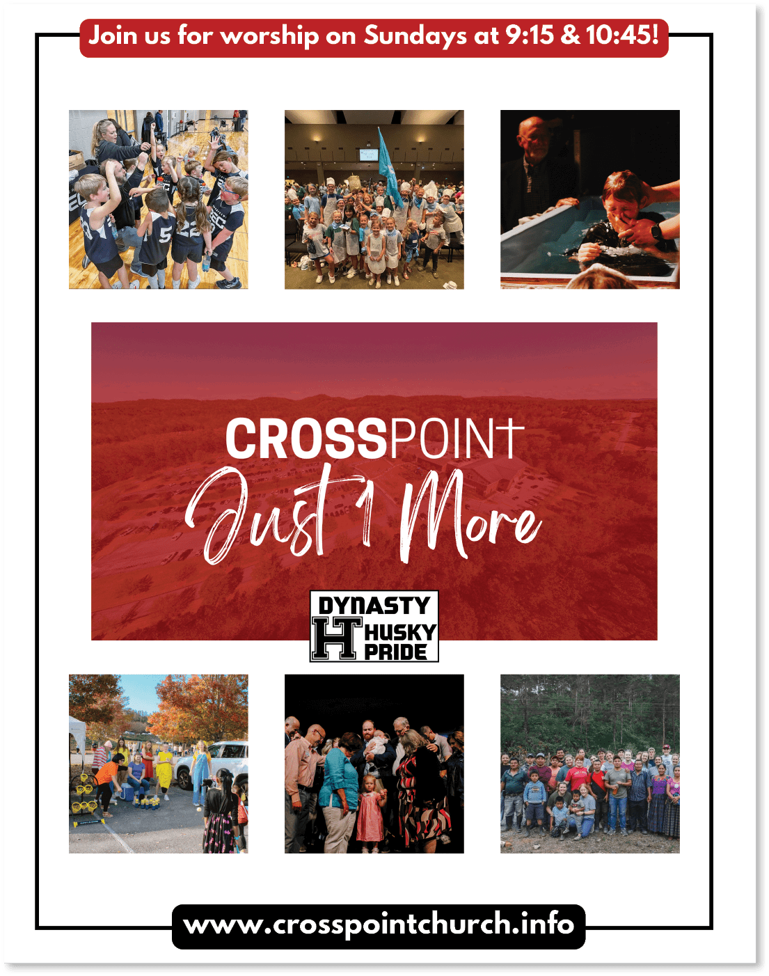 A church advertisement for a Sunday worship service at 9:15. AI generated content