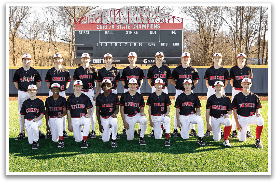 Baseball team posing for a picture on the field. AI generated content