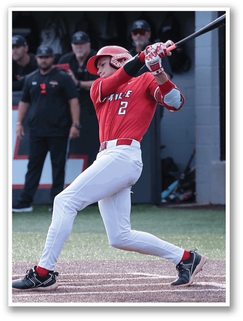 A baseball player in a red shirt and white pants is swinging a bat at a ball. AI generated content