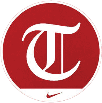 A red circle with a white T in it. AI generated content