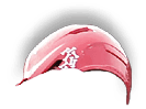 A red baseball helmet with a white logo on it. AI generated content