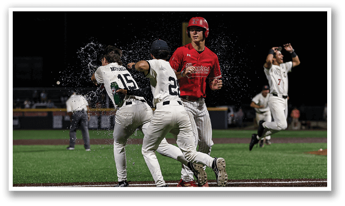 A baseball player is sliding into home plate, while the catcher tries to tag him out. The umpire is also present, watching the play unfold. AI generated content