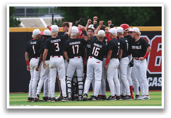 A group of baseball players huddled together on the field. AI generated content